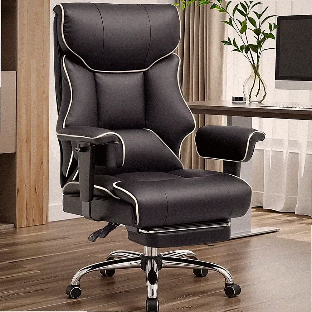 Big and Tall Office Chair 400lb High Back Leather Executive Chair with Ergonomic