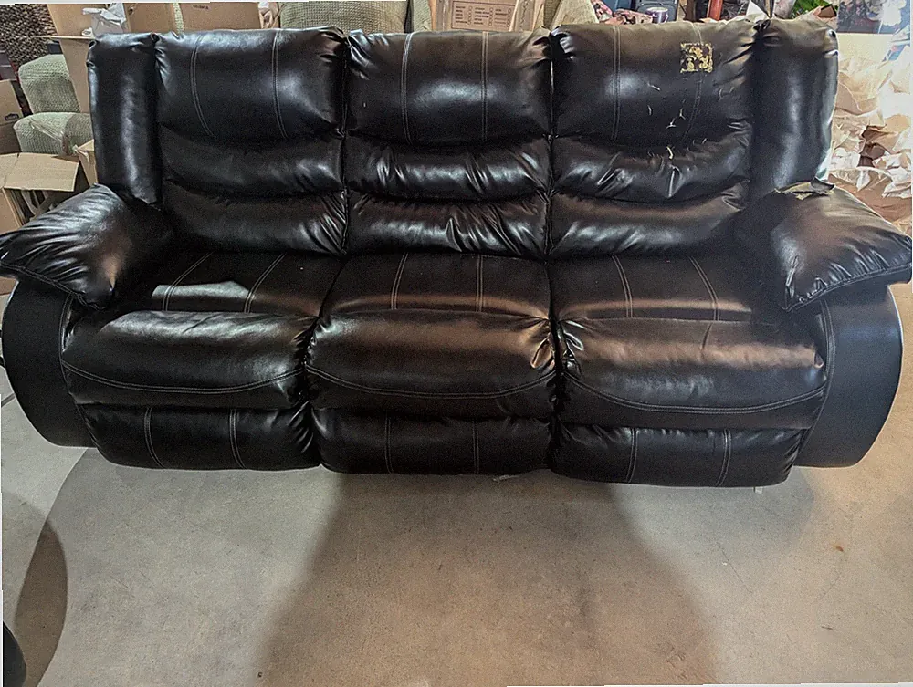 Black 3-seat Leather Recliner