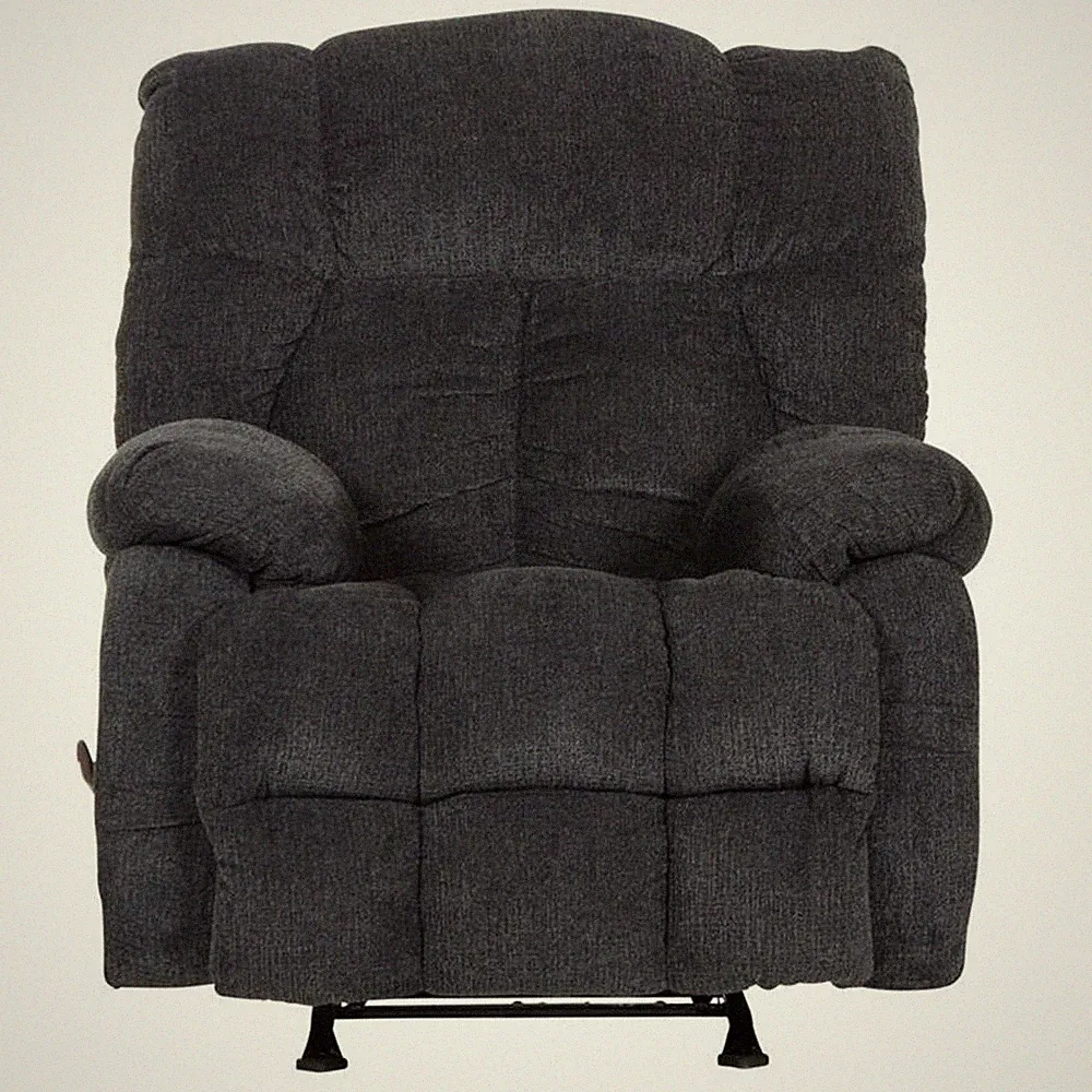 Brock Rocker Recliner in Slate Gray Polyester Chenile Fabric