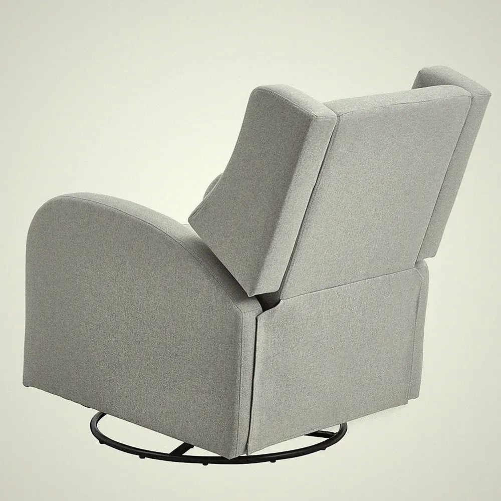 Electronic Recliner Seat 250lb Rating, Full Swivel, USB, Light Gray Fabric